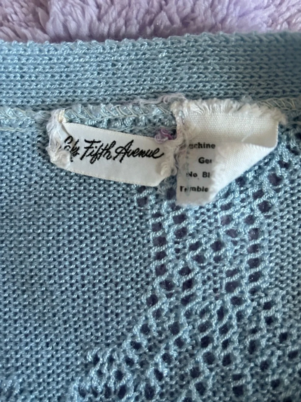 Vintage Saks Fifth Avenue Light Blue Short Sleeved Cardigan Size Small - Picture 4 of 7